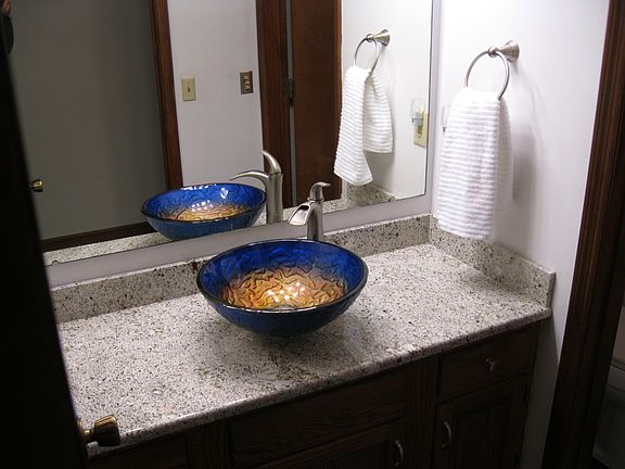 Granite top and glass sink