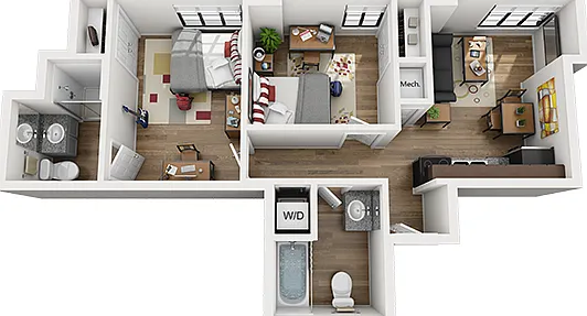 61 Vandy 2x2 D Floor Plan 61 Vandy 2x2 D Floor Plan