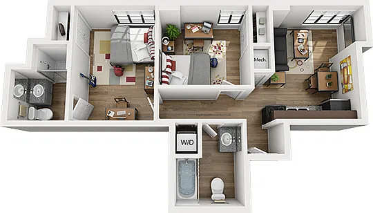 Floor plan 2X2 D