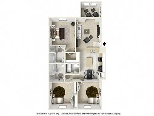 Floor plan 3 Bed 2 Bath