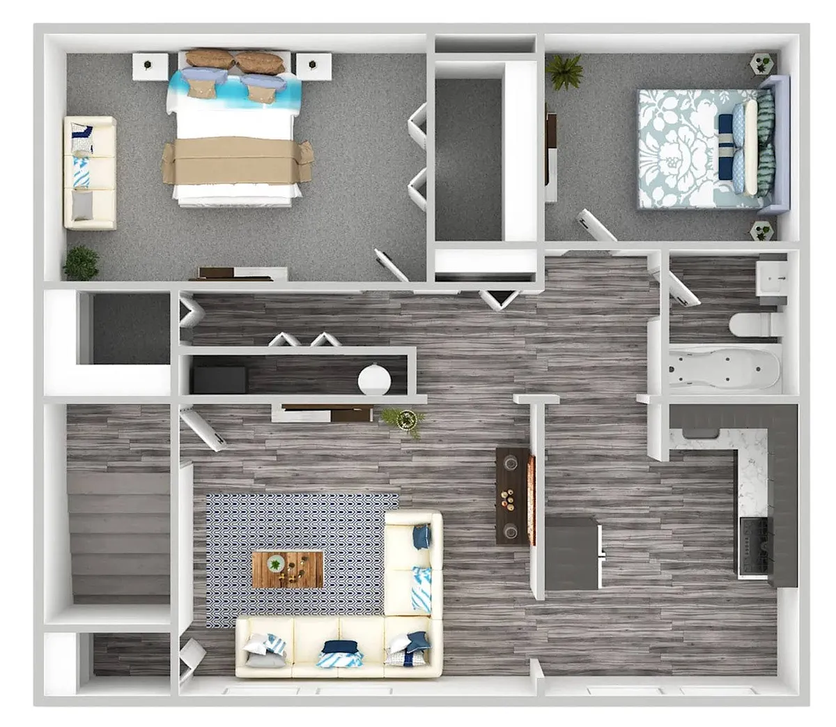 Floor plan Upgraded Two Bedroom