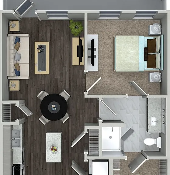 555 Ross - A12 - 1 Beds - 1 Baths - 650 Sq. ft.