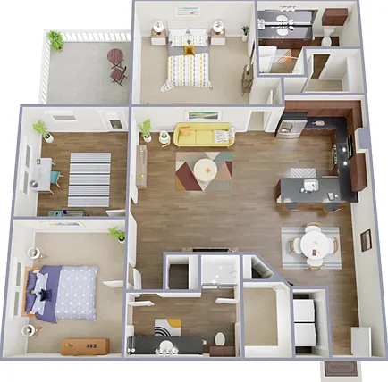 2 Bedroom, 2 Bathroom 2 Bedroom, 2 Bathroom