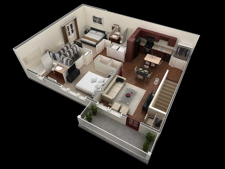 Floor plan 2x2 B1U