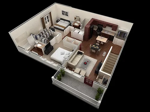 Floor plan 2x2 B1U