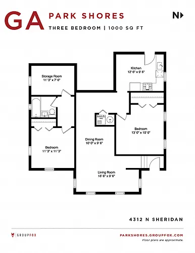 Floor plan Three Bedroom