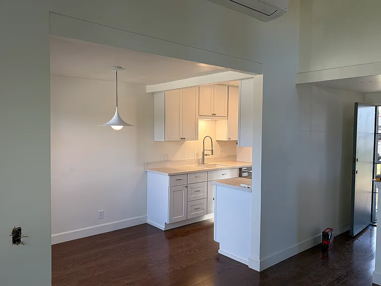 Dining area and kitchen view from living room