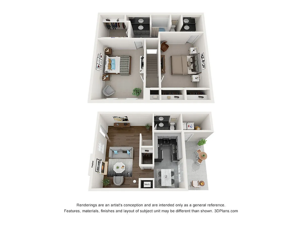 Floor plan 2 Bedroom 1.5 Bath