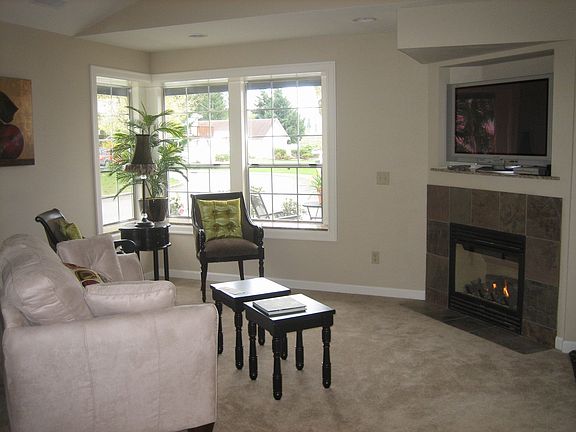 gas fireplace and lot of light during all year