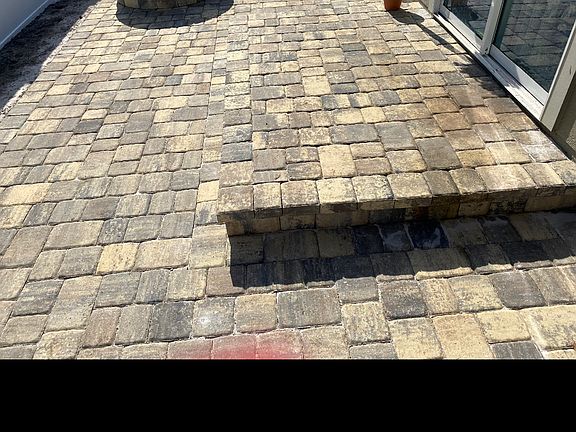 patio with a fire pit