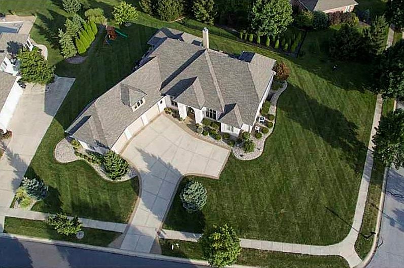 Aerial View. On large corner lot!