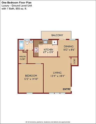 Floor plan $2.12/sq.ft. - One Bedroom Luxury