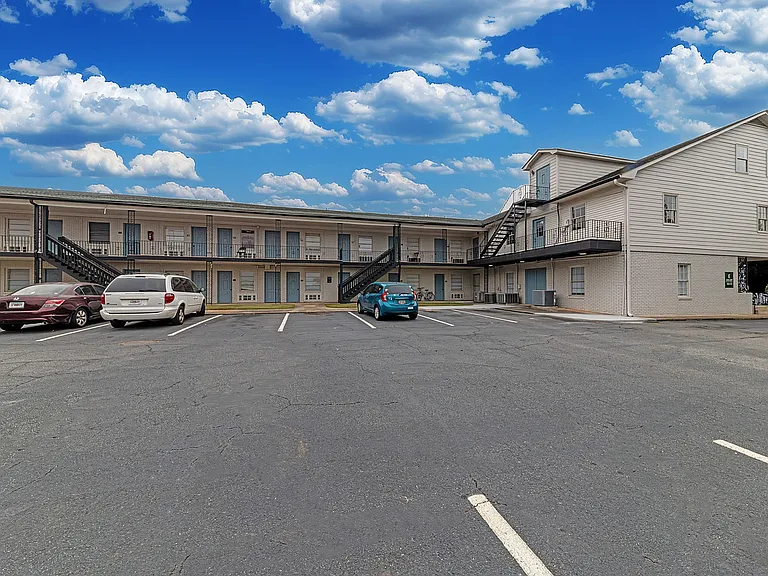Building exterior & parking spaces