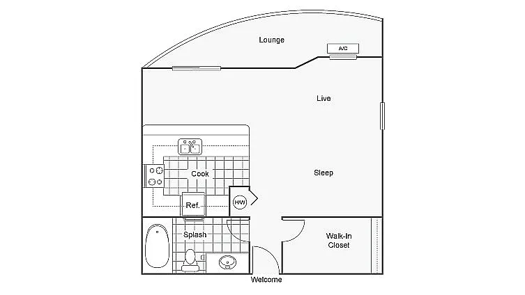 Floor plan Loft Studio Renovated Unfurnished