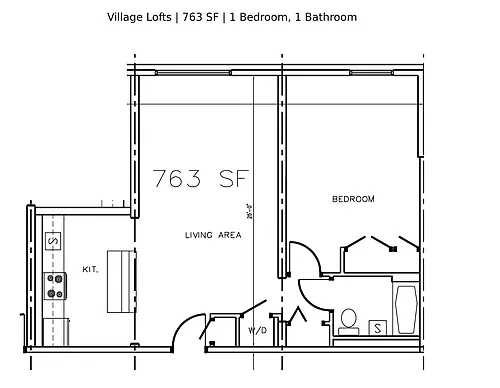 Floor plan 1 bedroom room - G line