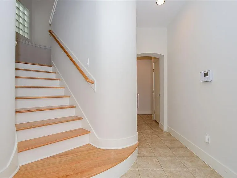 Newly installed wooden stairs