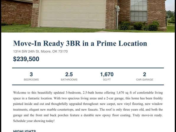 1314 SW 24th St, Moore, OK 73170