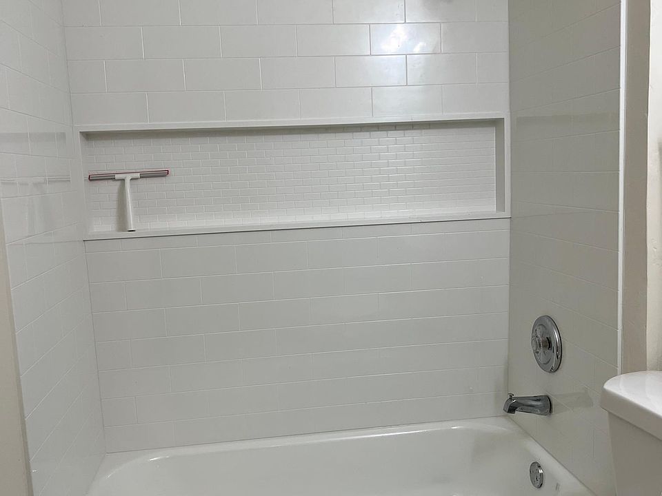 close-up of the new bath tub and bath walls