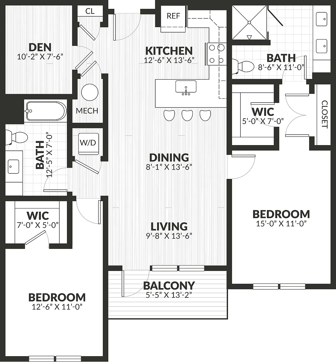 Floor plan 2 Bed/2 Bath Den-b4