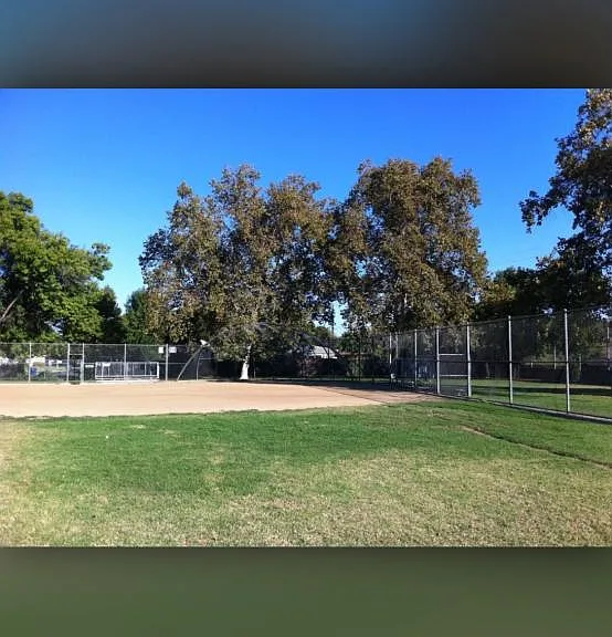 Nearby Park with baseball diamonds