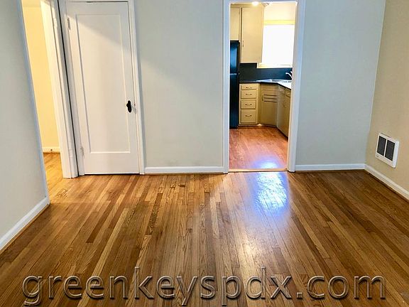 View from living room into kitchen