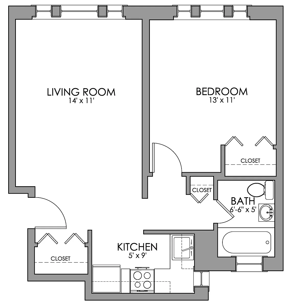 Floor plan Edgerly One Bedroom G