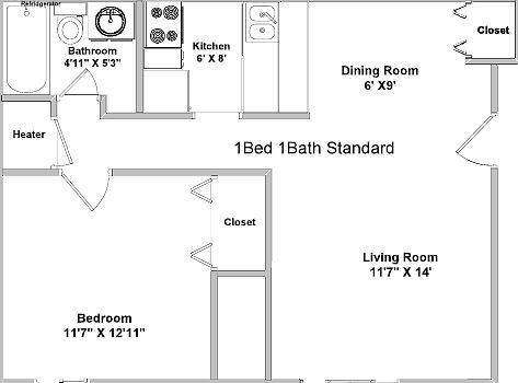1 Bedroom Floor Plan