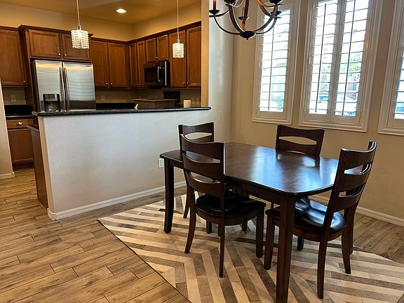 Dining area with hardwood table