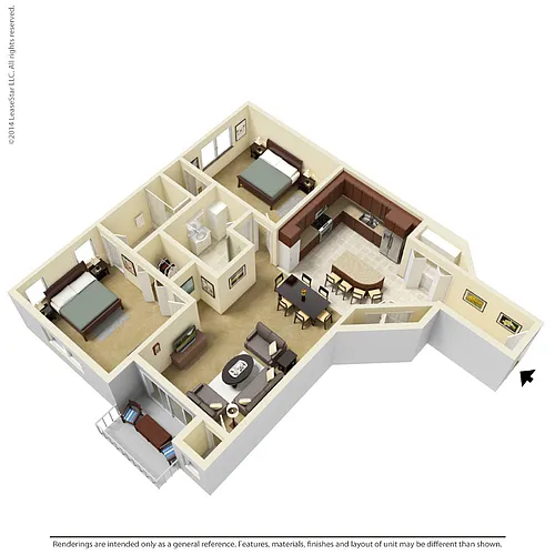 Floor plan 2 Bedroom - B2