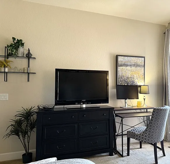 Master suite TV and desk