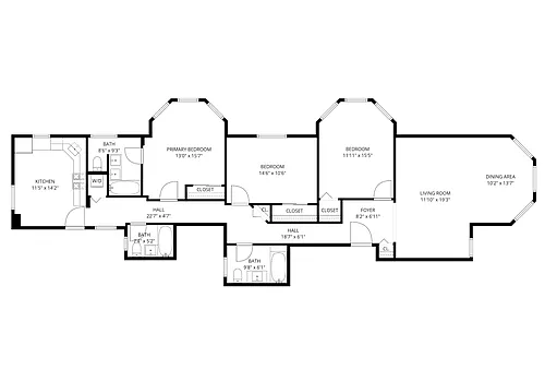 Floor plan 3 Bedroom - 3 Bathroom