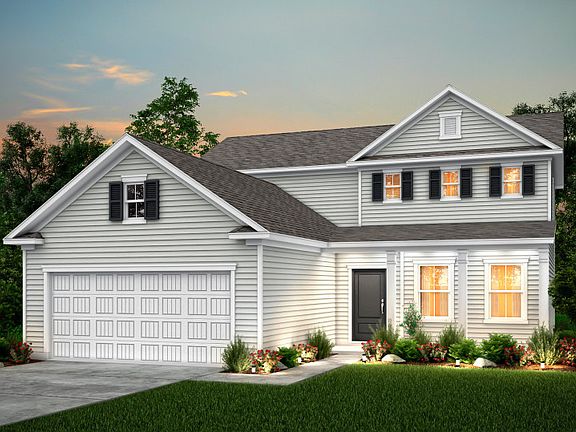 Hartwell Exterior LC2A with a 2-car garage and front porch