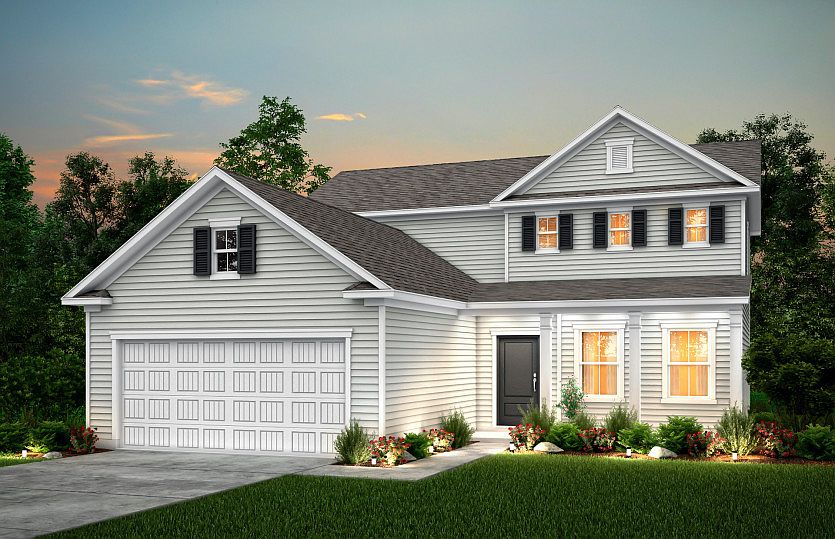 Hartwell Exterior LC2A with a 2-car garage and front porch - Representation