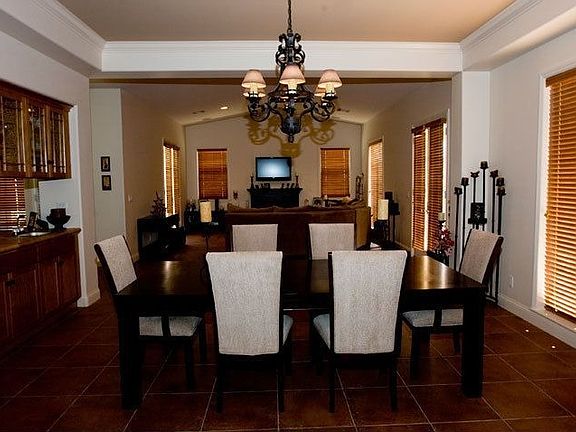 Entry showing dining room and living room