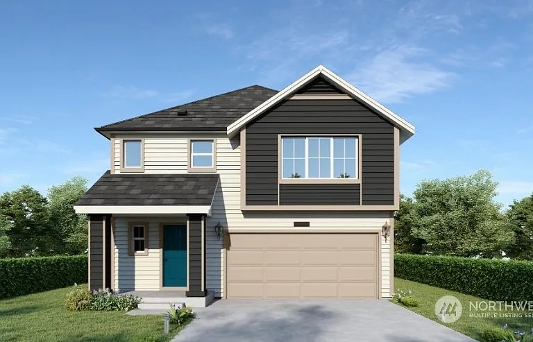 Modern Front Exterior with Attached 2-Car Garage