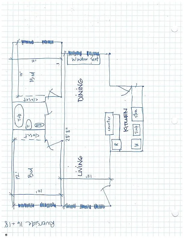 Floor plan Two Bedroom #16 + 18