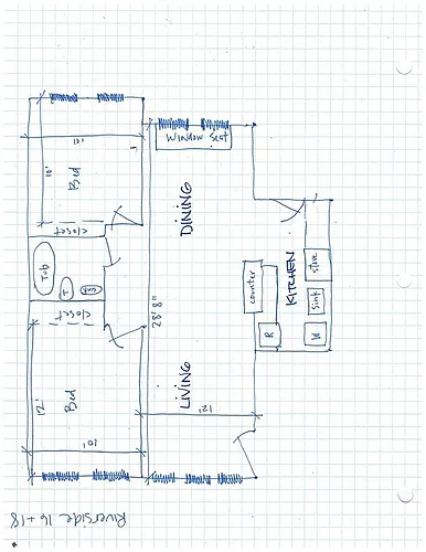 Floor plan Two Bedroom #16 + 18