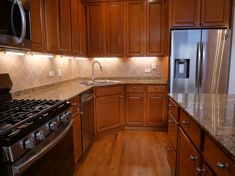 Kitchen with granite countertops