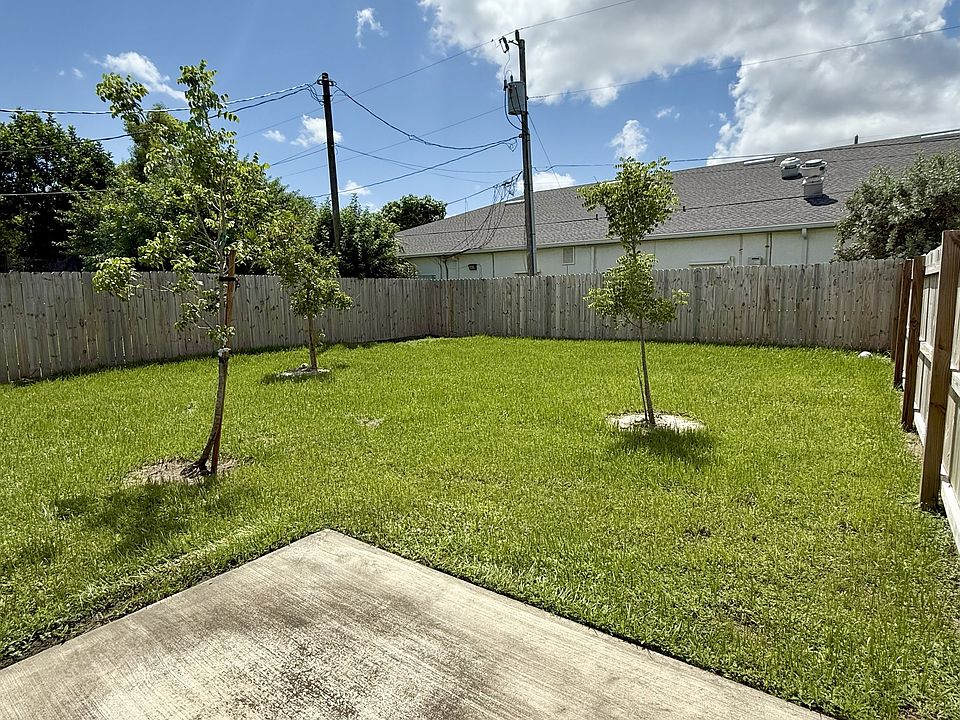 Privately fenced backyard