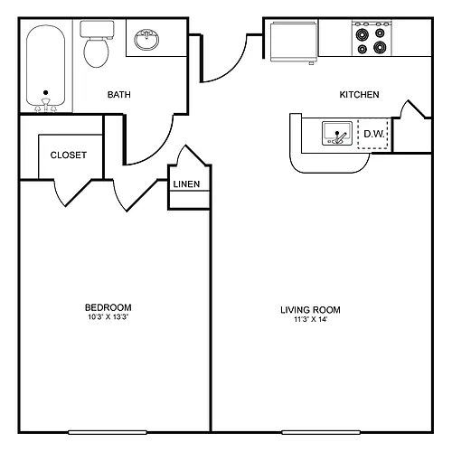 Floor plan 1 Bedrom