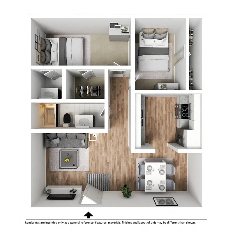 Floor plan 2 Bedroom | 1 Bathroom
