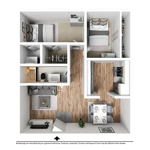 Floor plan 2 Bedroom | 1 Bathroom