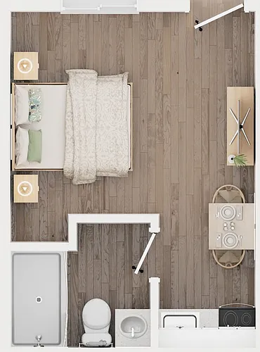 Floor plan Studio (ADA)