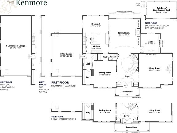 The Kenmore Floor Plan, 4-6 BR, 5-7 BA, 3-4Car Garage, Single Family Homes by Craftmark Homes