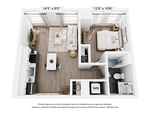 Floor plan Studio | 537 ADA