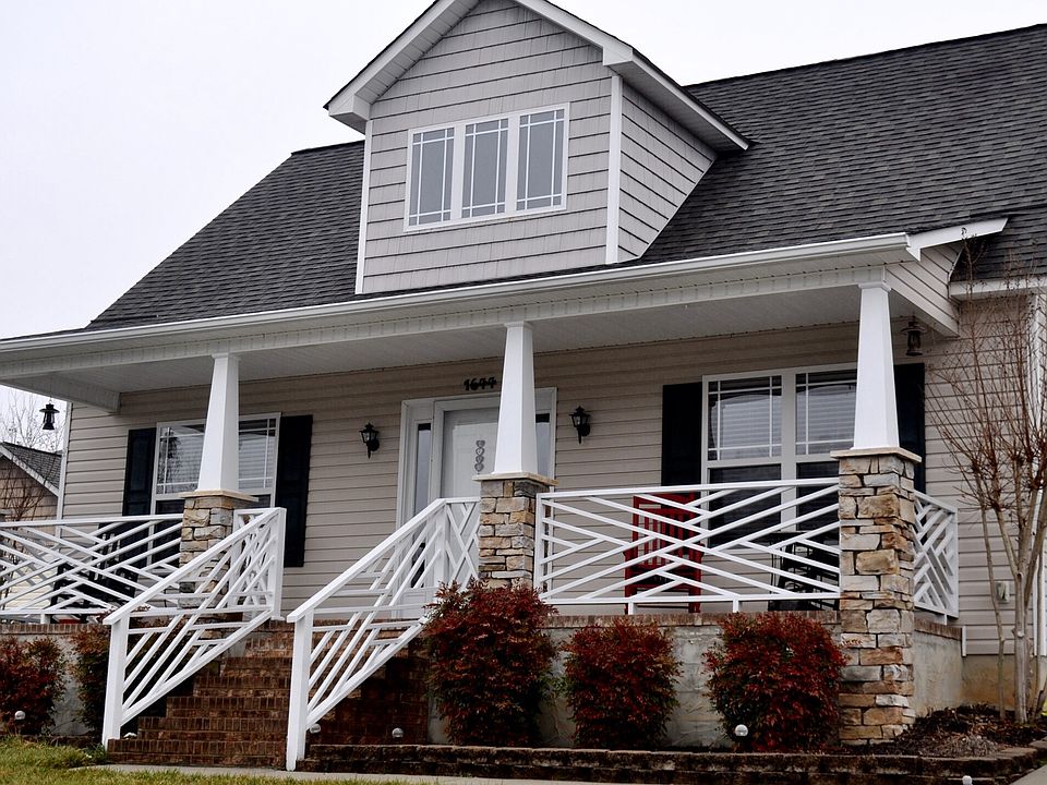 stone column front porch