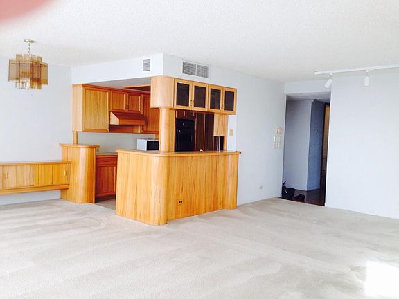 View of kitchen from living room