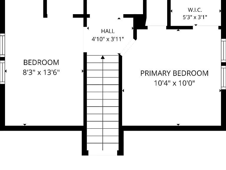Upper level bedrooms layout