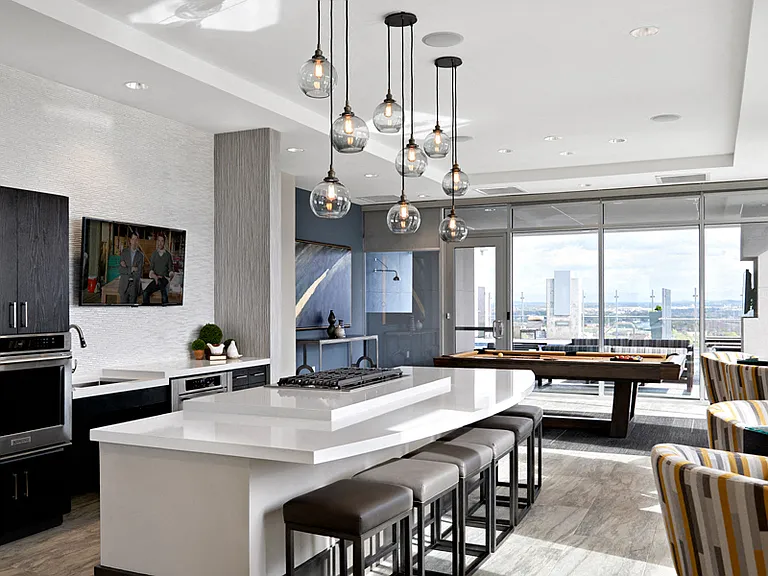 SkyLounge with demonstration ktichen and billiards