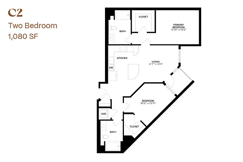 Floor plan Two Bedroom C2